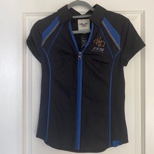 Harley Davidson XS Top Shirt Blouse Black 115 Years NEW WITH TAGS Full Zip